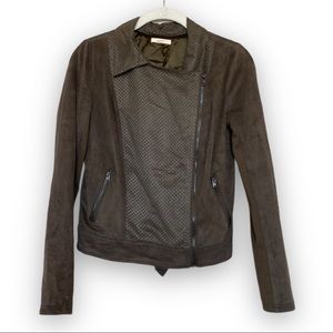 Mystree Faux-Suede Olive Green-Brown Jacket size Small